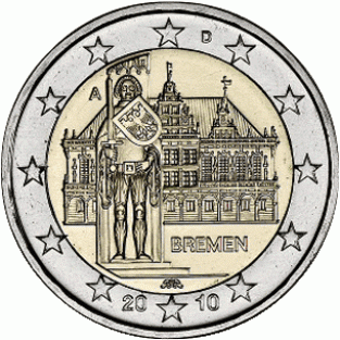 2 EURO 2010G	Bremen	UNC Duitsland